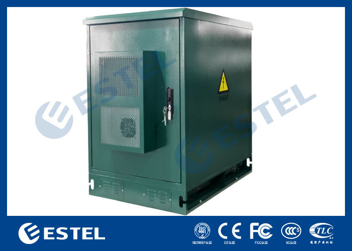 19' Rack Outdoor Telecom Cabinet Зеленый цвет с кондиционером и вентилятором 500 Вт